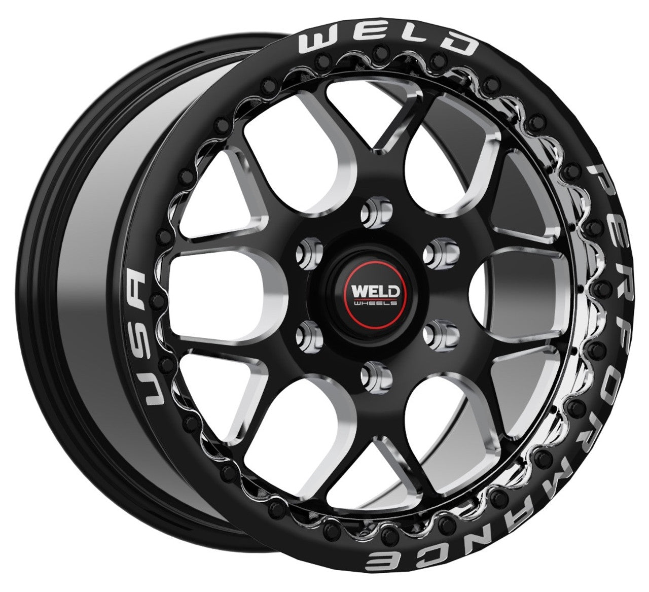 WELD Solana Drag Gloss Black Wheel with Milled Spokes 17x10 | 6x135BC Beadlock/non beadlock